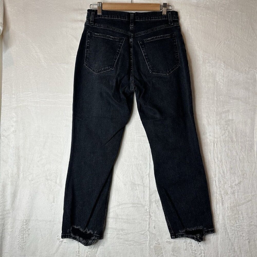 Abercrombie & Fitch Jeans 27/4S Black Ankle Straight Ultra High Rise Distressed - Picture 7 of 11